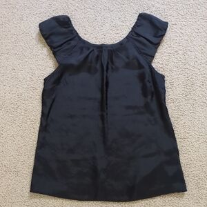 Express Black Sleeveless Satin Like Blouse
